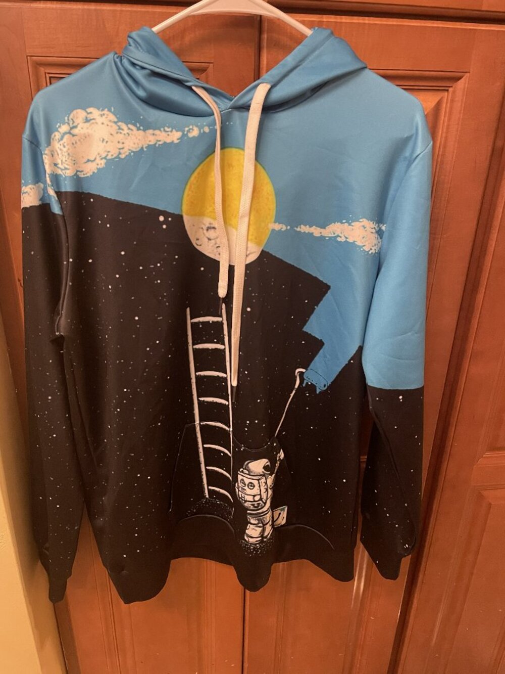 Man and the Moon slick hoodie